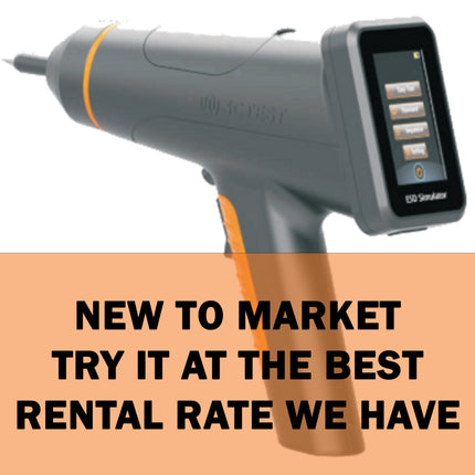 Promotional image of 3ctest EDS MAX20 ESD simulator highlighting best rental rates for new-to-market electrostatic discharge tool.