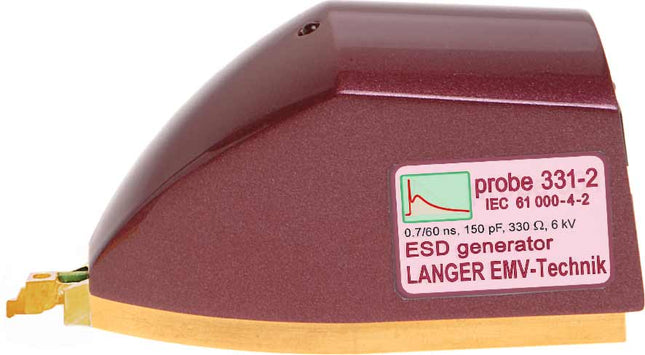 Langer-EMV P331-2 ESD Pulse Injection Generator probe for IEC 61000-4-2 compliance, used in IC and PCB immunity testing applications.