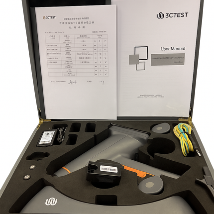 Complete 3ctest EDS MAX20 ESD simulator kit in carrying case with user manual and accessories for professional electrical testing.