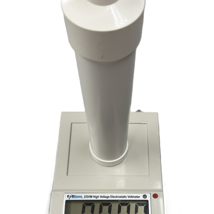 ESVM High Voltage Electrostatic Voltmeter for ESD Generator Voltage Verification with digital display and cylindrical sensor for precise ESD testing.