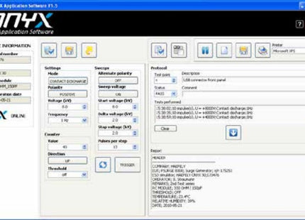 Haefely 2490216 ESD Control & Report Software for ONYX ESD Gun - ESDGuns.com