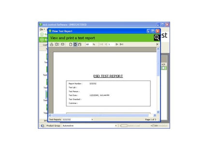 Test Reporting - EM Test esd.control ESD Test Management Tool (Remote Control Software)