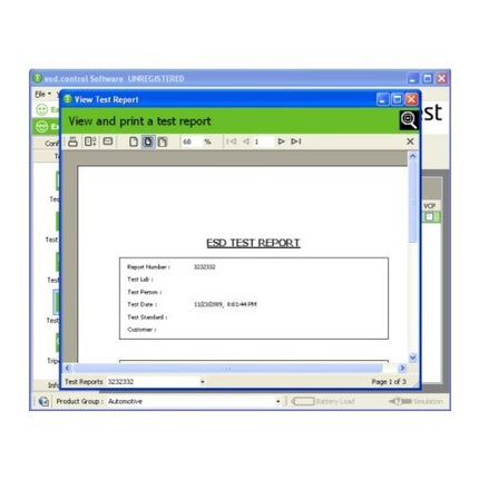 Test Reporting - EM Test esd.control ESD Test Management Tool (Remote Control Software)