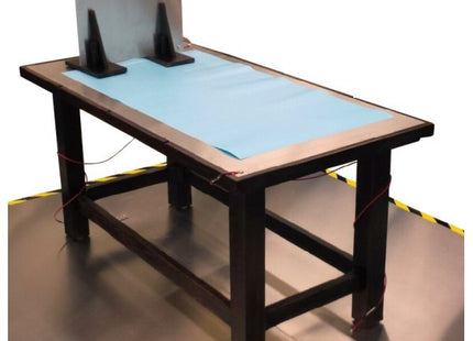 ESD Test Bench Setup with Ground Planes and Grounding Cables