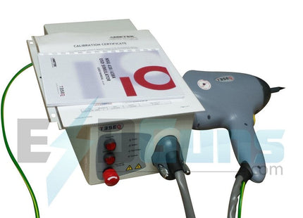Teseq NSG 438 30kV ESD Simulator Gun with calibration documents and dual cables, available for rent with fast online ordering and shipping.